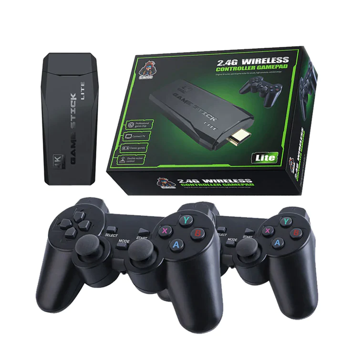 Wireless Retro Game Console, Plug & Play Video TV Game 4K Ultra HD Game Stick with Games Built-in, 64Gb, 9 Emulators