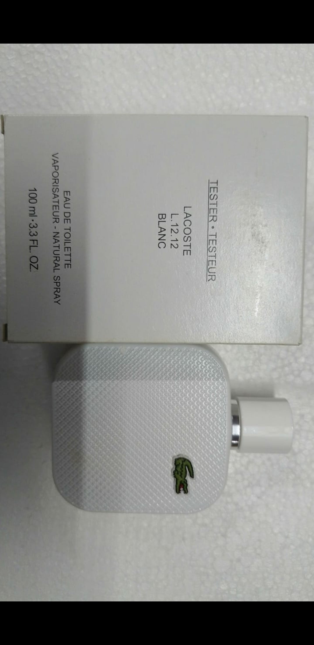 TESTER LACOSTE L.12.12 BLANC 100ML EDT MOM PERFUMES