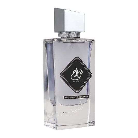 Nusuk Fawah Midnight Edition silver perfume bottle