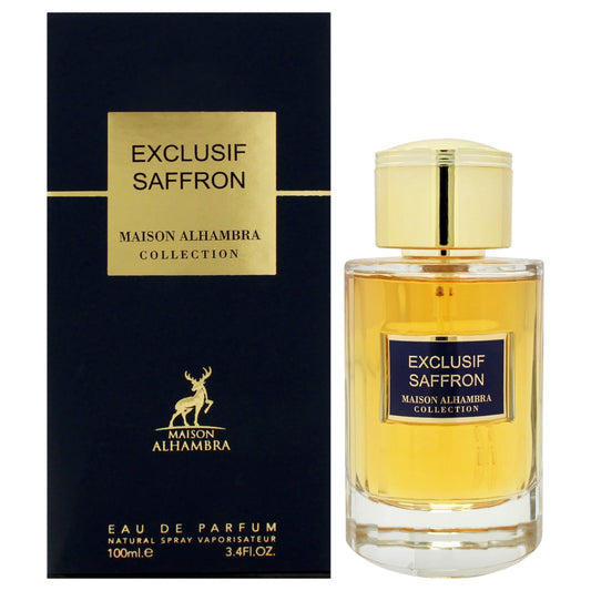 Maison Alhambra Exclusif Saffron Eau de Parfum bottle and box