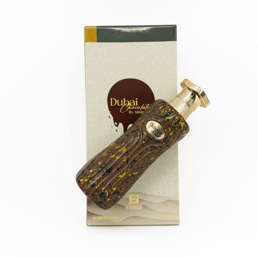 Ahmed Al Maghribi Dubai Chocolate 100ml perfume bottle and box