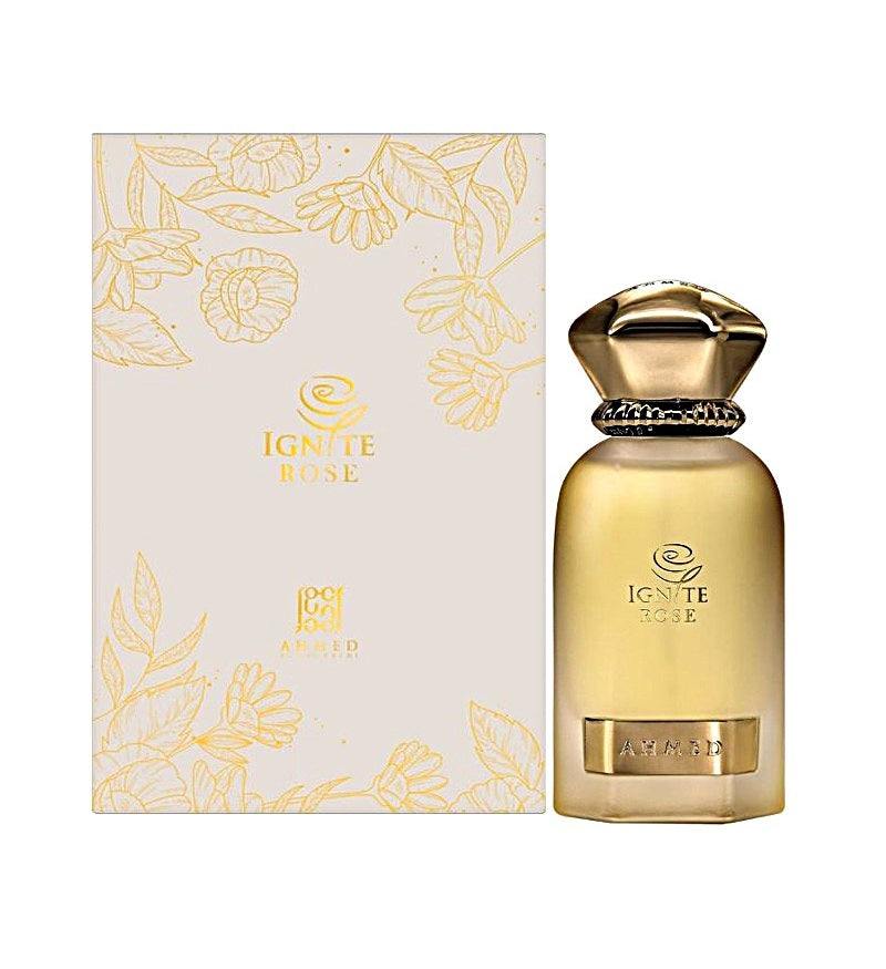Ahmed Al Maghribi Ignite Rose 60ml perfume bottle and box