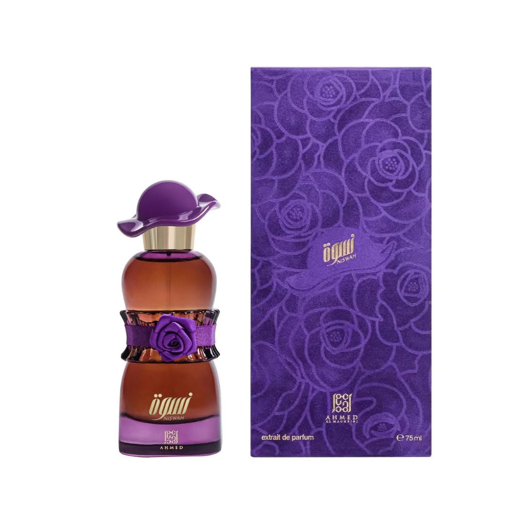 Ahmed Al Maghribi Niswah 75ml perfume bottle and box