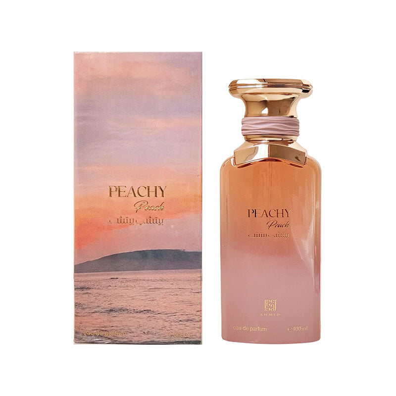 Ahmed Al Maghribi Peachy Peach 100ml perfume bottle and box