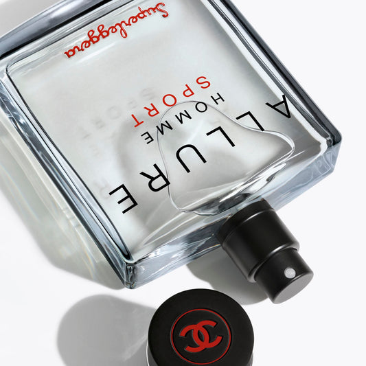 Chanel Superleggera EDP smoked glass bottle atomiser detail