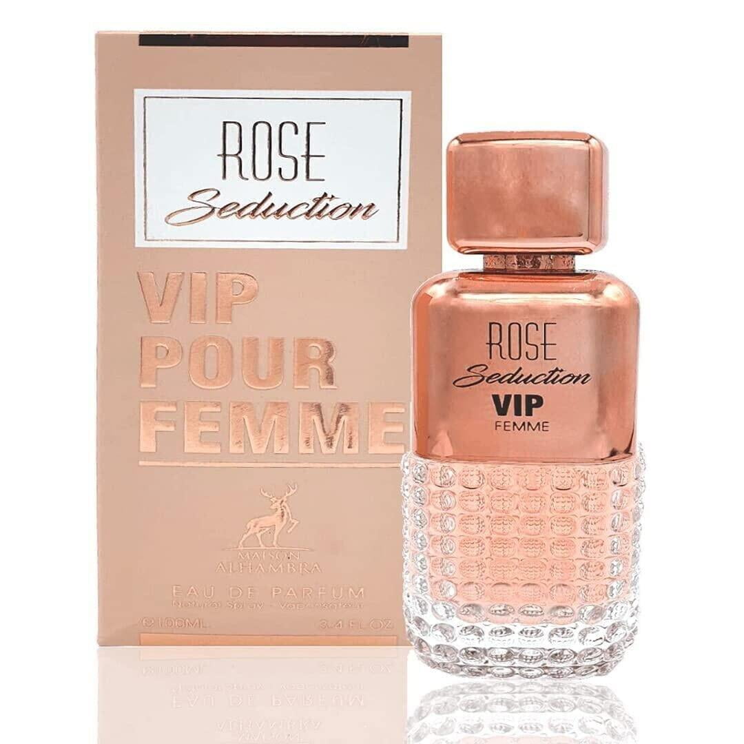 Maison Alhambra Rose Seduction VIP Pour Femme Eau de Parfum bottle and box