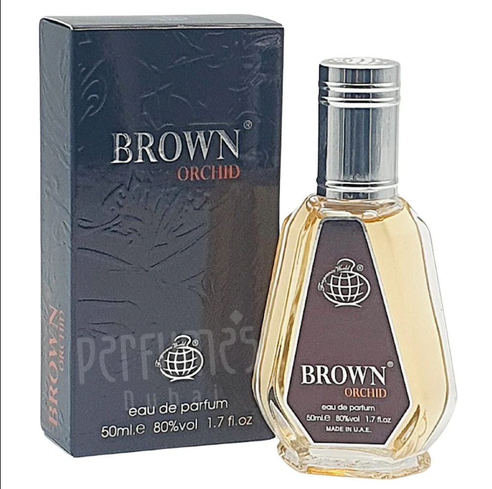 Fragrance World Brown Orchid 50ml retail bottle and box