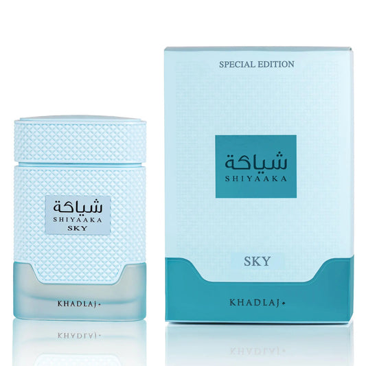 Khadlaj Shiyaaka Sky 100ml Eau de Parfum bottle and box