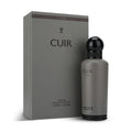 Al Majed Oud Cuir Parfum 150ml grey bottle and original box white studio background
