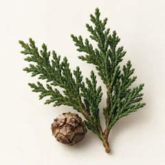 Cypress foliage representing the cypress fragrance note