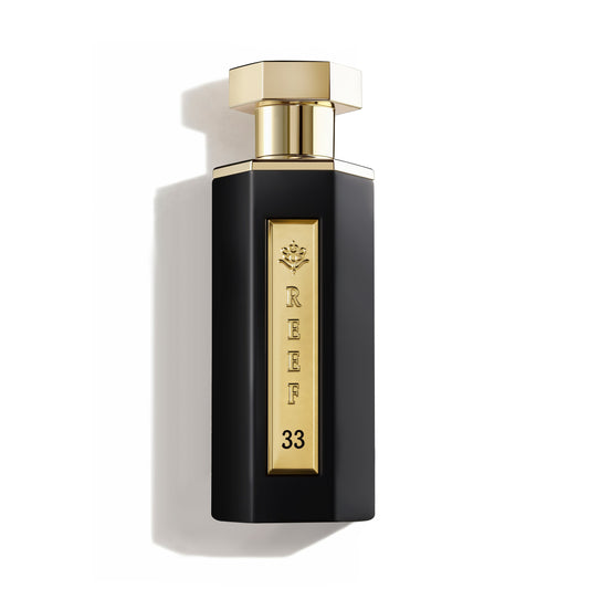 Reef 33 Eau de Parfum 100ml black and gold bottle - official product photo