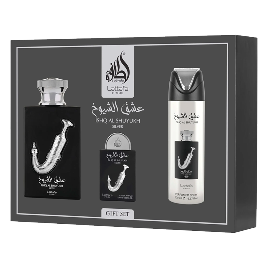 Lattafa Pride Giftset ISHQ AL SHUYUKH SILVER -3pc