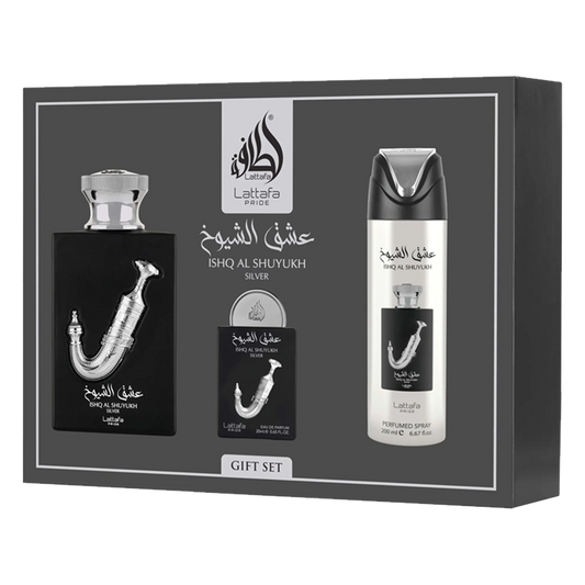 Lattafa Pride Giftset ISHQ AL SHUYUKH SILVER -3pc