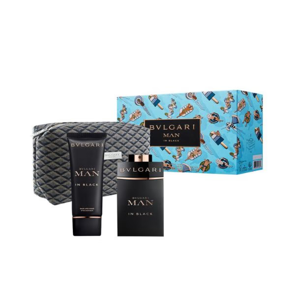 Bvlgari Man in Black Travel Set (100 ML EDP + 100 ML After Shave Balm + Pouch)