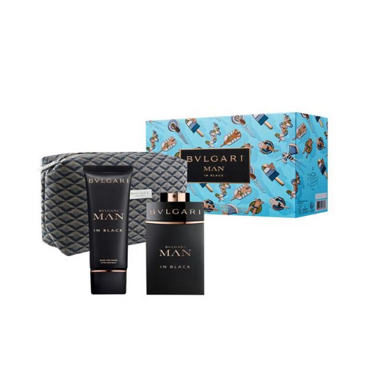 Bvlgari Man in Black Travel Set (100 ML EDP + 100 ML After Shave Balm + Pouch)