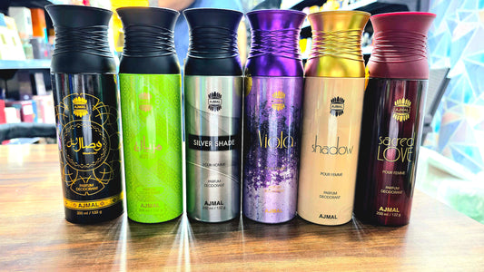 Ajmal Deos (SET OF 6 ) 200Ml EACH , Mizyaan, Shadow, Wisal Layl, Viola, Sacred Love, Silver Shade