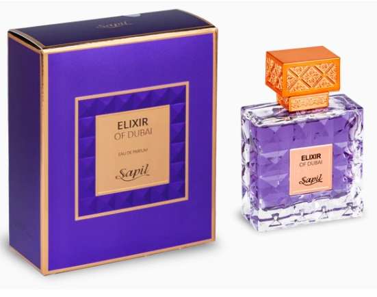Sapil Elixir Of Dubai EDP perfume bottle and box