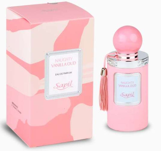 Sapil Naughty Vanilla Oud EDP perfume bottle and box