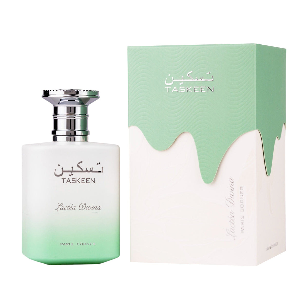 Paris Corner Taskeen Lactea Divina perfume bottle and box
